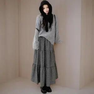 여성 키치 스타일 두꺼운 보닛 스트랩 꽈배기 니트 모자