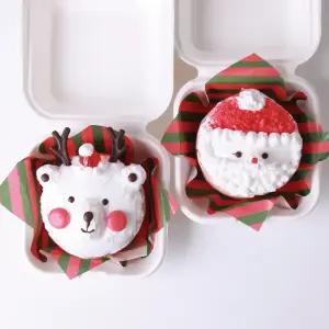 참새방앗간 크리스마스 도시락케이크 만들기 체험 키트 미니케이크 2개 냉동보관 어린이집 돌봄 학교 단체