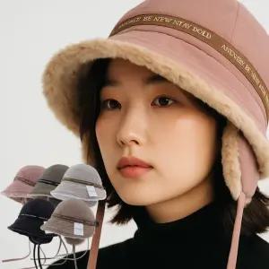 겨울 귀달이 털 벙거지 버킷햇 모자 여성 귀마개 방한모 챙모자/B-26632