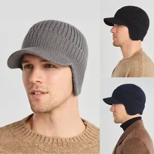 도톰 기모 귀달이 모자 챙 니트 남성 안감 겨울 방한/낚시/방한모/패션/따듯한/고급/스포츠/두툼한/작업