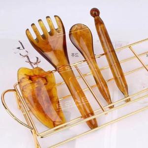 괄사 마사지기 바디 얼굴마사지기 보드 지압 승모근괄사 1개 도자기 케이스 갈사 화이트