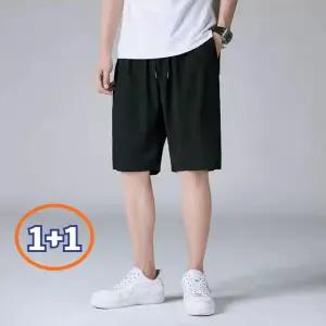 1+1 남성 여름 쿨 반바지 아이스 스판 팬츠 5부 바지 메쉬바지