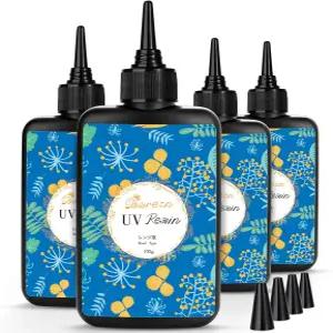 Bsrezn 400g UV 레진 하드 보석 제작 및 제작을 위한 크리스탈 클리어 에폭시 (100g x 4)
