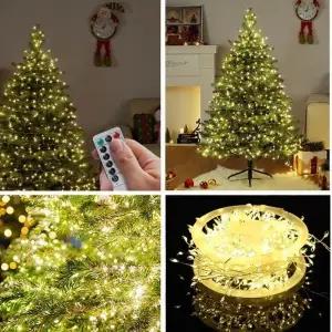 ( )크리스마스 트리조명 500구 장식 웜색 전구 리모콘