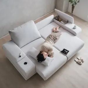 에보니아 리드 제로월 모션 슬라이딩 리클라이너 쇼파 3인용 기본형 아쿠아텍스패브릭