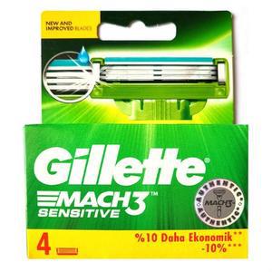 질레트 마하3 센서티브 면도날 4입