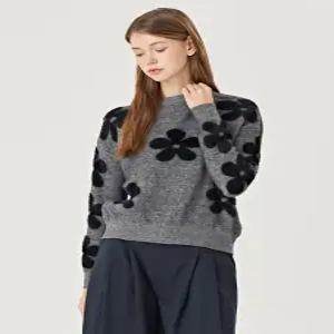 [나인식스뉴욕]플라워 포인트 비스코스 긴팔 여성 니트 (NO3KT013L0)