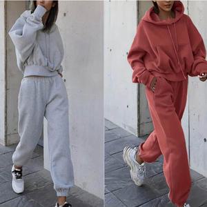 여성 기모 트레이닝 셋업 크롭 후드티 조거팬츠 상하복 세트 겨울 운동복