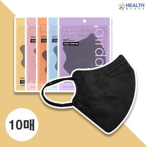 에어데이즈 보건용 마스크 KF94 블랙 x 10매 황사 미세먼지 차단 일회용 새부리형 H