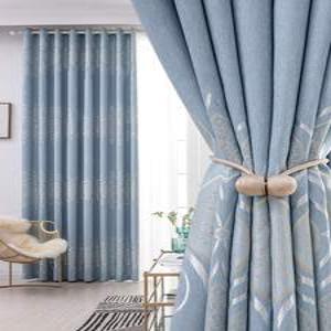 창문 커튼 거실 거실용 폴리에스터 하이 쉐이드 블루 컬러 맞춤형 모던 주식 암막 창 블라인드