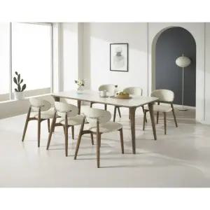 워라벨 6인용 고무나무 원목 세라믹 의자6) 식탁세트 1800 테이블 방문설치