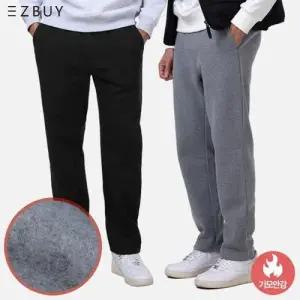 이지바이 라이트히트 남성 따뜻한 기모 트레이닝 일자핏 밴딩 팬츠(M6WP06)