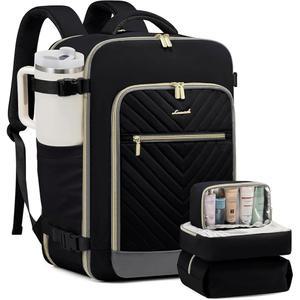 [미국배송] 여성용 LOVEVOOK 여행용 백팩 배낭 비행 승인 TSA 개인 물품 여행 가방 18인치 노트북 비즈니스 위켄더 오버나이트 데이팩 3개 포장 큐브 포함