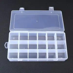 [하프클럽/]소품 18칸 DIY 사각 태클박스 투명 변신 낚시 케이스 정리