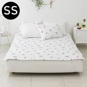 [하프클럽/]화이트 체리 시어서커 여름 밴딩패드 싱글