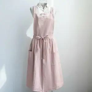 예쁜 프릴 린넨 원피스 앞치마 롱 에이프런 어린이집 바리스타 공방 플로리스트 신혼