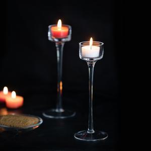 스파스캔들 클리어라이트 향초 24개 롱스템 글라스 티라이트 홀더 2개 세트 + 미니 캔들라이터