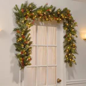 270cm 크리스마스 리스 무드조명 포토존 세트 전구50알 강력후크 포함  가족 홈파티 장식