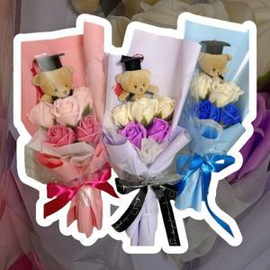 졸업 인형꽃다발 비누꽃 장미 어린이집 초등학교 대학교 발표 학예회 졸업식 로즈데이