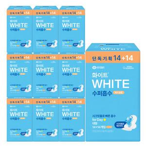 화이트 수퍼흡수 생리대 맥시슬림 대형 14+14p x10개