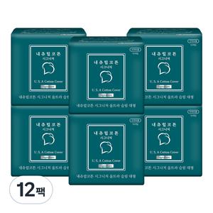 내츄럴코튼 시그니처 안심 흡수 생리대 울트라슬림 대형 생리대 날개형 10개입 12개