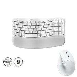 키스킨+장패드+사은품 로지텍 WAVE KEYS + LIFT 리프트 버티컬 마우스 키보드 콤보 화이트