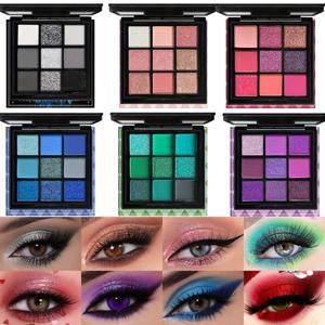 9그리드 아이 섀도우 팔레트 메이크업 여성용 글리터 진주 빛 매트 화장품 쉬머 오래 지속되는 제품