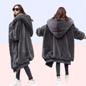 오버핏 빅사이즈 코트 점퍼 겨울 아우터 밍크퍼 겨울 코트 점퍼 퍼아우터 여성 여자 밍크