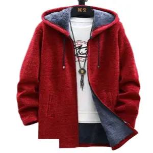 양털후드집업가을겨울 까마귀 롱 양털 울 스웨터 풀오버 가디건 지퍼 코트