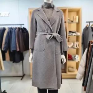 BCBG&올앤선드리 세이브존02 모소재 코트 25년 벨트 여밈 울 카라넥 심플 롱 핸드메이