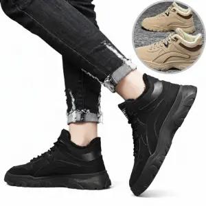겨울 남자 기모 키높이 하이탑 스니커즈 보온 워커화 2컬러 털운동화 남성 방한화