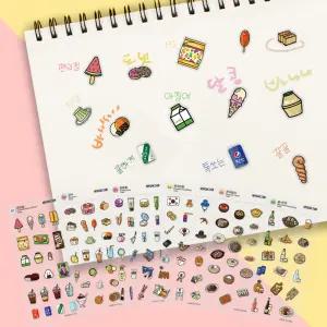 다꾸 투명 스티커 다이어리 SNS 인스타 감성 빈티지 일기장 스케줄 파우치 꾸미기 놀이 편의점 전통 음식