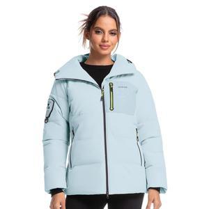 Jsslaik 여성용 단열 재킷 방풍 방수 보온 후드 스키 스노보드 코트, 여러 포켓 포함