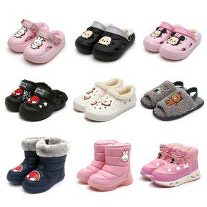 [10+20]어린이 마블 디즈니 외 인기 캐릭터 겨울 따뜻한 방한샌들 슬리퍼 부츠 실내화