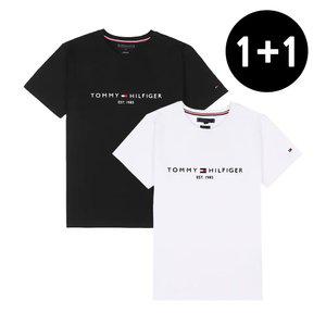 2PACK 타미힐피거 남녀공용 티셔츠 자수로고 TH반팔티