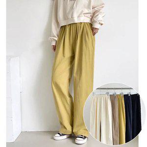 피치스킨 투턱 와이드 5color 남녀공용 F XL 밴딩 슬랙스 바지