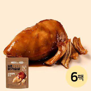 [허닭] 촉촉 실온 닭가슴살 소이갈릭소스 6팩
