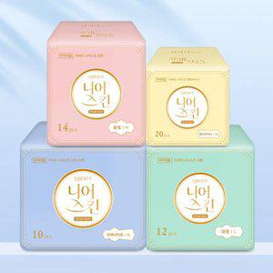 리버티 니어스킨 생리대 4종 모음 (중형/오버나이트/대형/롱라이너)