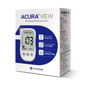 아큐라 뷰 혈당측정기 당체크기 (혈당시험지 10개 채혈기 채혈침10개 보관가방 당뇨수