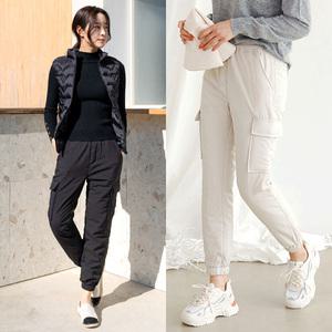 포근한 따뜻함 패딩 카고 조거팬츠