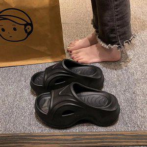 2025 여자 에어로브 비글 슬라이드 키높이 통굽 슬리퍼 7cm