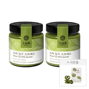 오설록 녹차밀크스프레드 200g, 2개 + 증정(말차프레첼11g, 1개)