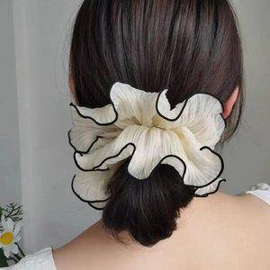 머리 장식 헤어끈 액세서리 대형 꽃 블랙 레이스 곱창 밴드-39
