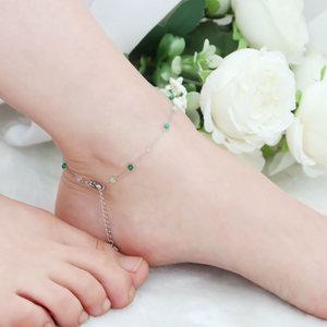 썸머그린 / 여름 바캉스룩 원피스 패션 레이어드 써지컬스틸 비드 체인 발찌