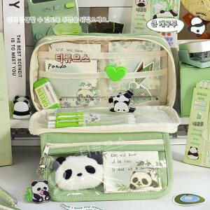 팬더 필통 대용량 판다 동물 귀여운 푸바오필통 세트 티류으스