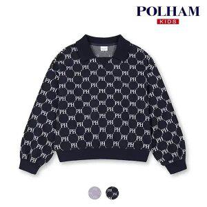 [폴햄키즈] 시그니처 여아 전판 자카드 카라형 맨투맨_PKD4TR2050