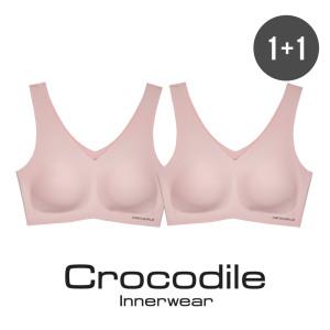 [크로커다일] 감탄브라 라이크라쉘론 V넥 패드일체형 브라 2종 로즈베이지 CDWBR4M17_