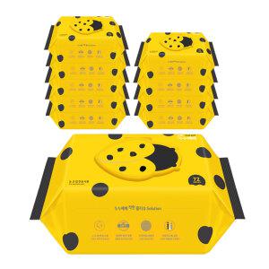 누누베베 프리미엄 물티슈 벅스골드 캡형 72매 10팩