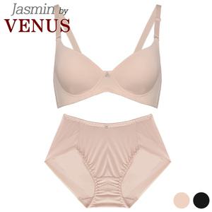 비너스 자스민 데일리 큐빅 편한 노와이어 브라팬티세트 A B컵 0163S