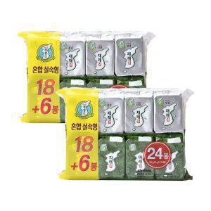 지도표성경김 재래+파래 혼합 식탁김 4g 총 48봉(24봉+24봉)